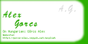 alex gorcs business card