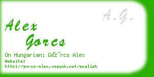 alex gorcs business card